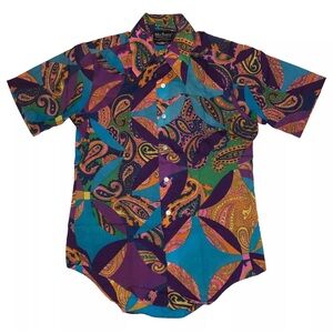 Marlboro vintage Mens Paisley multicolored Shirt size large Unisex
